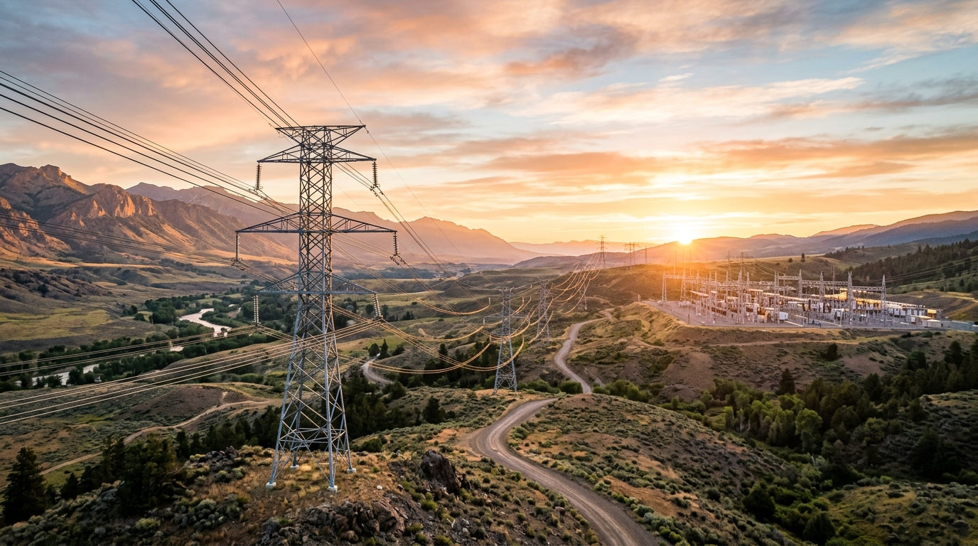 High Voltage Power Grid Transmission Towers
